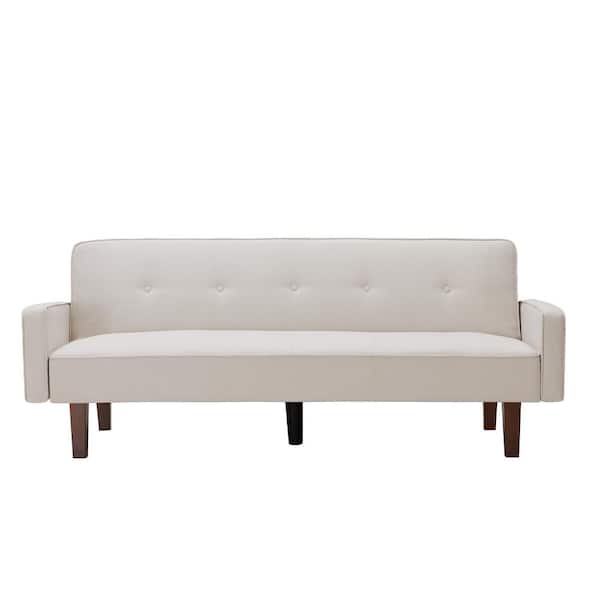 wetiny 34 in. Beige Polyester Sofa Bed