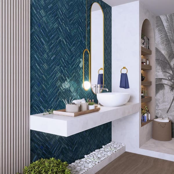 Joliet Prisma Sapphire 3 in. x 12 in. Fluted Ceramic Wall Tile (10.92 sq. ft./Case)