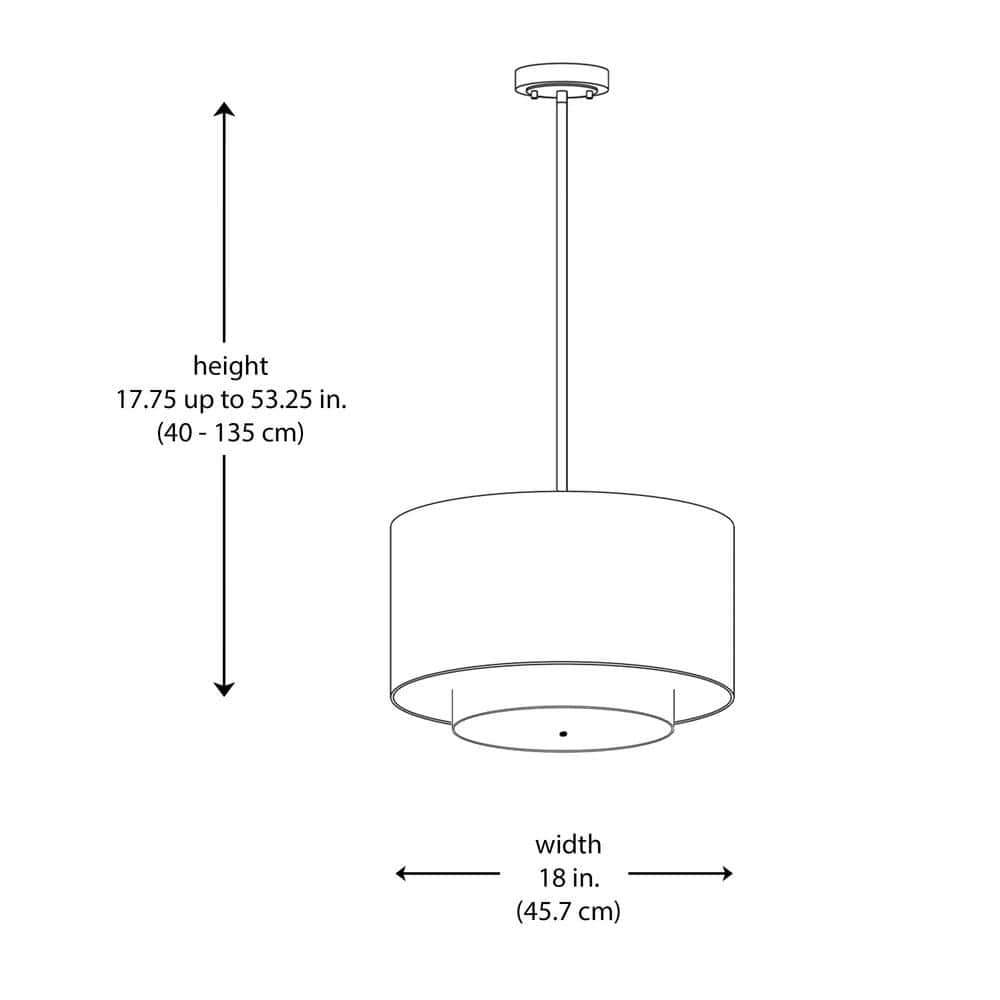 Schiffer Brushed Nickel 18" Drum Pendant with Ivory Shade