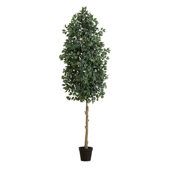 Nearly Natural 120 in. Green Artificial Ficus Tree in Nursery Pot