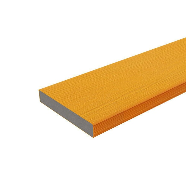 NewTechWood 1 in. x 6 in. x 8 ft. Floridian Orange Solid Composite Decking Board, UltraShield Natural Cortes