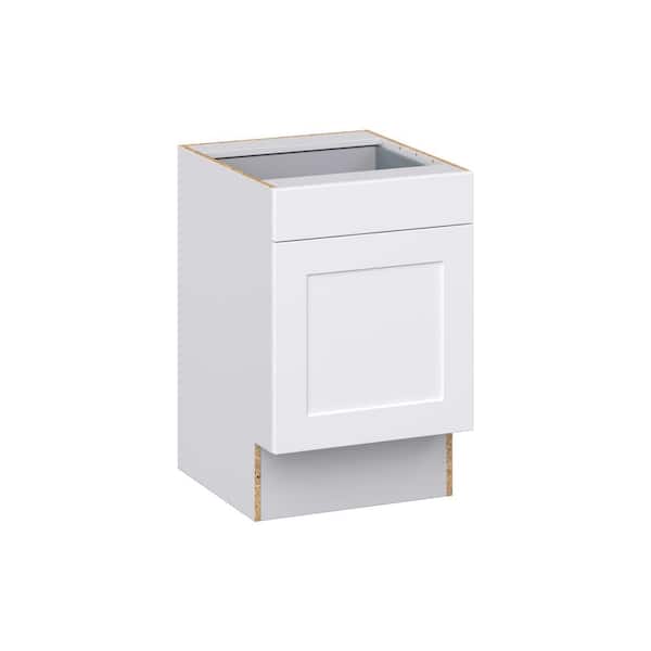 J COLLECTION Roseland 21 in W x 24 in D x 32.5 in. H Assembled Shaker Accessible ADA Base Kitchen Cabinet in Warm White with Drawer