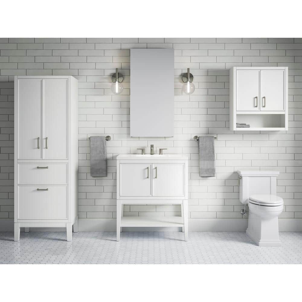 Winnow 30" White MDF Freestanding Single Bathroom Vanity with Quartz Top