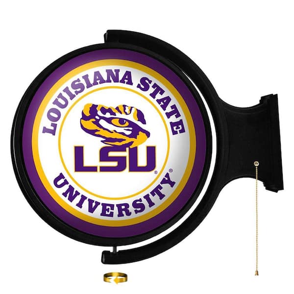 LSU Tigers: Original "Pub Style" Round Rotating Lighted Wall Sign (21"L x 23"W x 5"H)