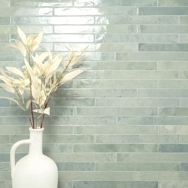 Maestro Aqua 2 in. x 18 in. Porcelain Glossy Floor and Wall Tile (8 sq. ft./ Case)