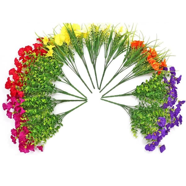 Unbranded 13.2 in. Multi-Colored Indoor/Outdoor Artificial Eucalyptus Flower