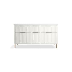 Spacity 60 in. Double Sink Wall-Hung Bathroom Vanity Cabinet in White