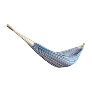 6.5 ft. Hammock in A Bag Travel Hammock Bed w/ Hand-Woven Rope Loops and Hanging Hardware Included in Sail Cloth Stripe