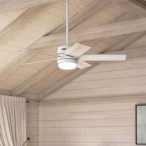 Interface 52 in. Indoor Fresh White Smart Ceiling Fan with Light and Remote Control