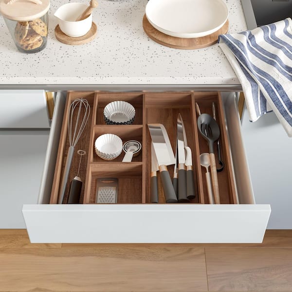 9-Piece Acacia Wood Pantry Kitchen Storage Organizer Box Set