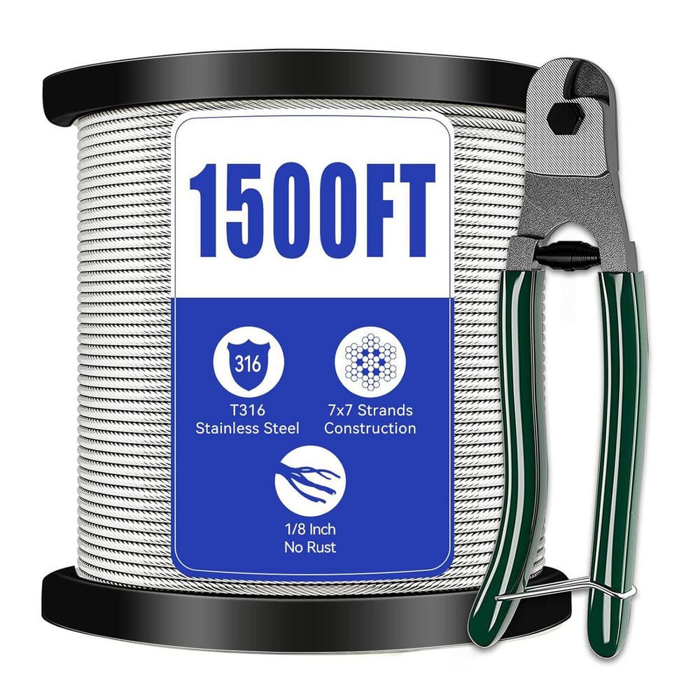 1/8 Stainless Steel Cable Railing System 7 x 7 Strands with Cutter for Versatile Use 1500 ft. price history on PriceWatchPro