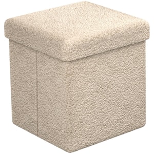 Sorbus Teddy Storage Ottoman - Soft Sherpa Tufted Footstool