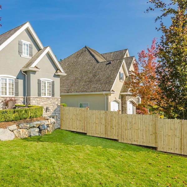 6ft. x 8ft. Pine Pressure Treated Privacy Dog-Ear Flat Wood Fence Panel