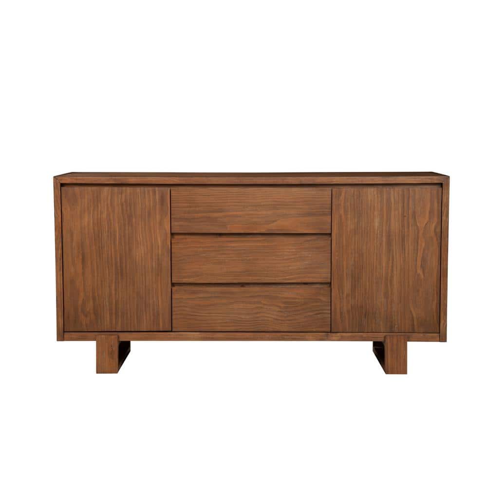 Ayala Antique Cappuccino Pine Wood Sideboard with 3 Drawers