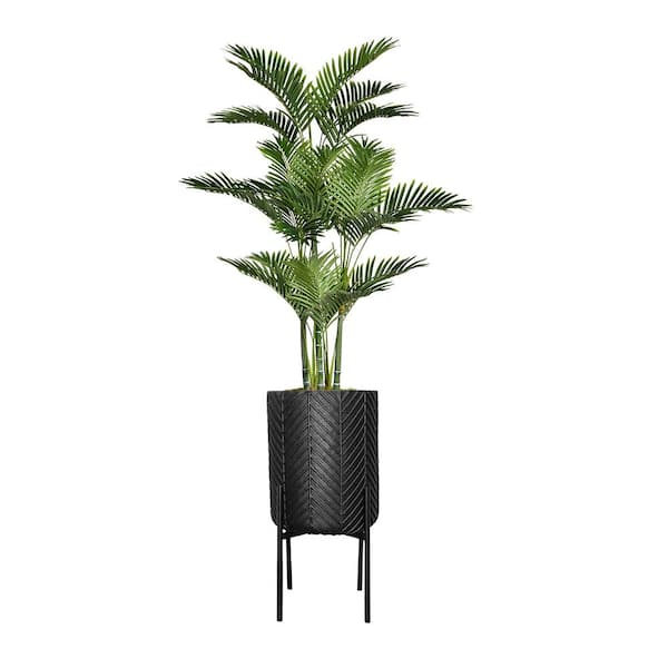 Vintage Home 75.5 in.  Palm Tree with Eco Planter in Chevron planter