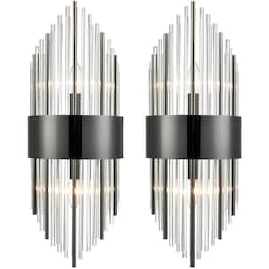 4.33 in. 4-Light Black Modern Wall Sconce with Standard Shade