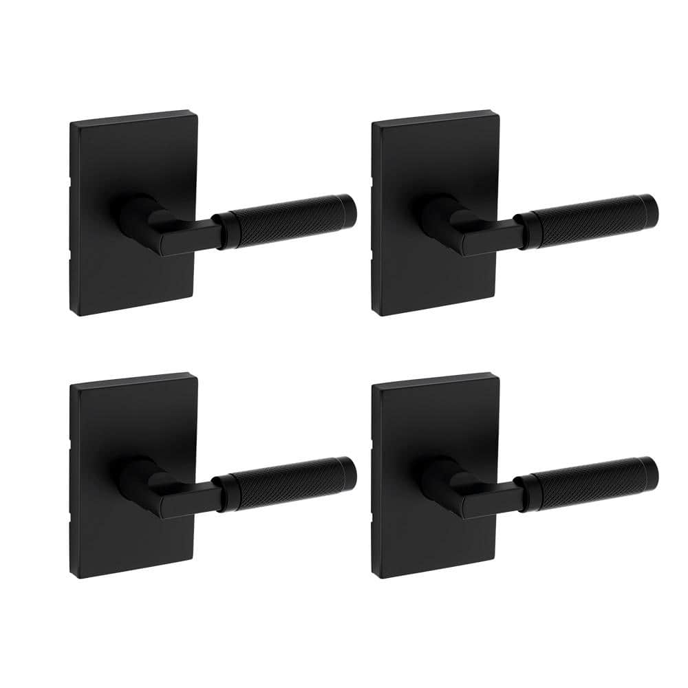 Kwikset Prava Matte Black Passage Hall/Closet Door Handle 4-Pack
