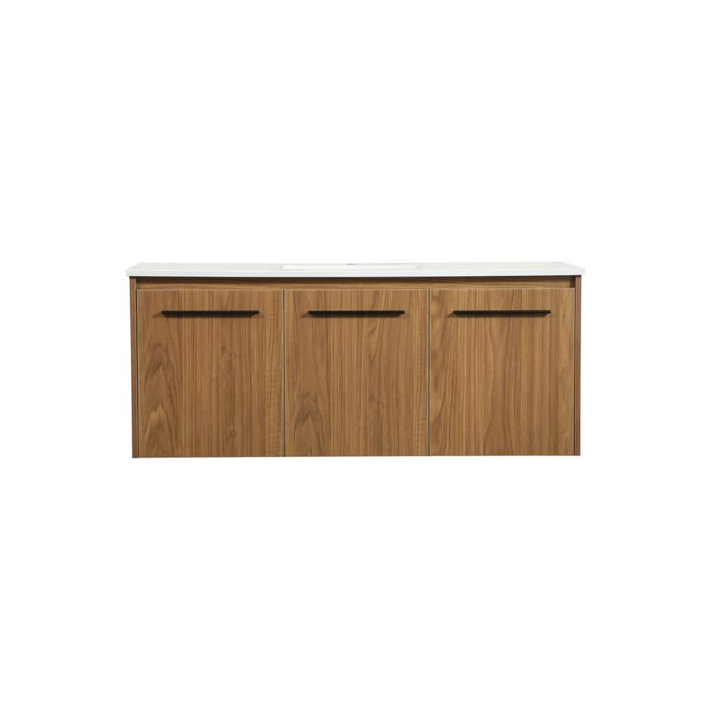 Simply Living 48 in. W x 18 in. D x 19.7 in. H Bath Vanity in Walnut Brown 