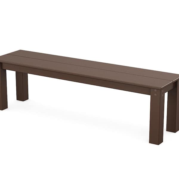 POLYWOOD Parsons Mahogany HDPE Plastic Outdoor 60 in. Bench