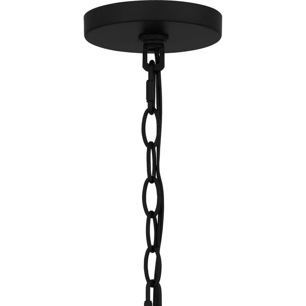 Buckley Matte Black Outdoor Hanging Lantern with Clear Glass