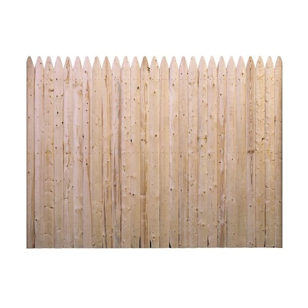 Barrette 6 ft. H x 8 ft. W Flat Rough Sawn Stockade Fence Panel