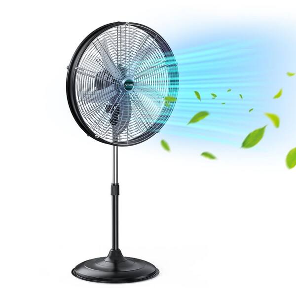 20 in. 3 Speed Oscillating Pedestal Fan in Gray with Adjustable Height