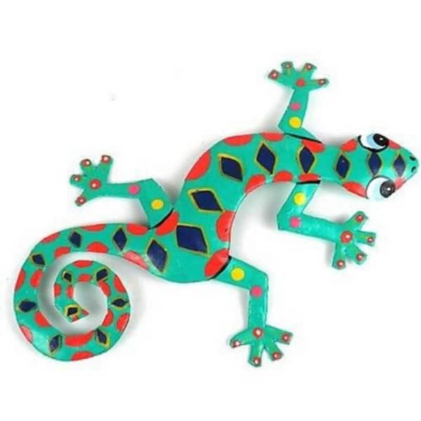 Unbranded 8 in. Spotted Metal Gecko