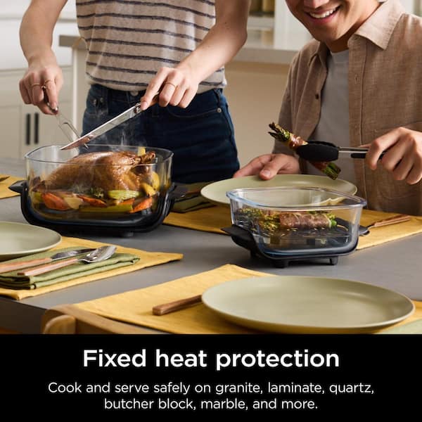 NINJA Crispi 4 qt. Grey Portable Glass Air Fryer Cooking System