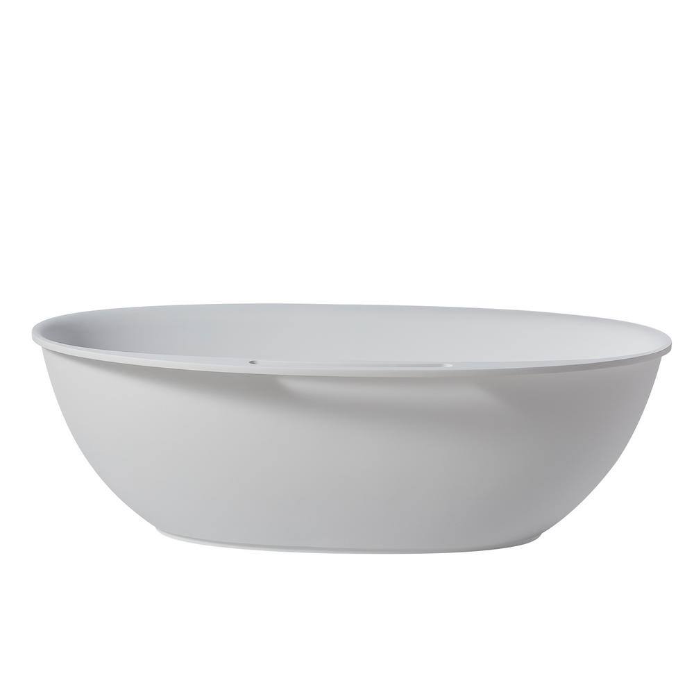 65'' White Fiberglass Freestanding Soaking Bathtub