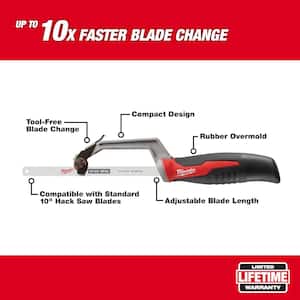 Compact Hack Saw with 10 in. 24 TPI Bi-Metal Blade
