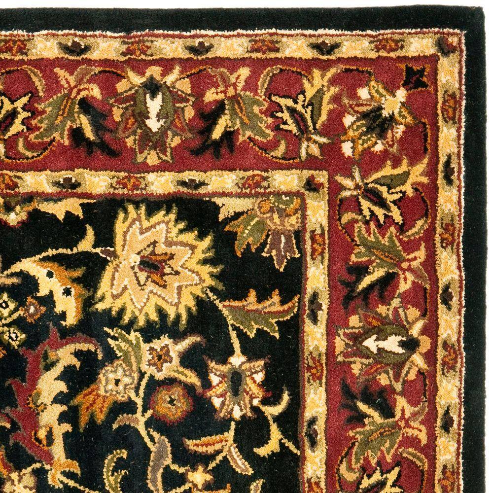 Heritage Black and Red Hand-Tufted Wool Square Rug