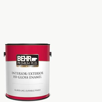 BEHR PREMIUM PLUS 1 qt. Pure Black Hi-Gloss Enamel Interior