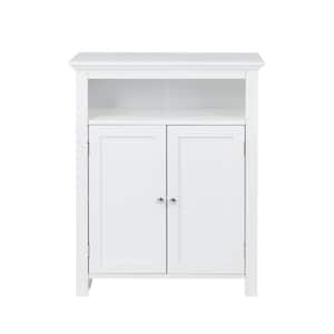 26 in. W x 12.5 in. D x 32 in. H Shelved Floor Cabinet with 2 Shutter-Door in White