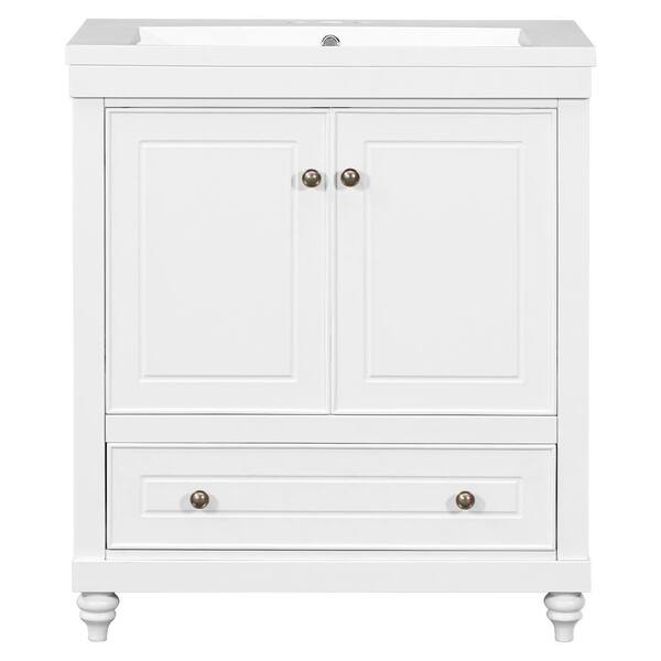 30 in. W x 18 in. D x 34.88 in. H Bath Vanity in White with Single