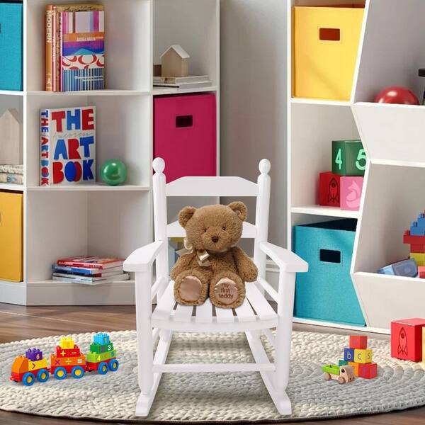 Children Rocking Chairs Hngilkoo White Wood Outdoor Rocking Chair Comfy Recliner Rocker for ...