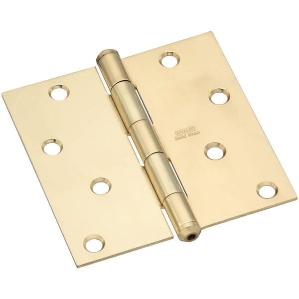 Stanley-National Hardware 4 in. x 4 in. Solid Brass Square Corner Residential Hinge-DISCONTINUED