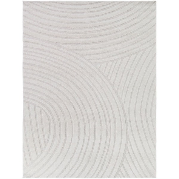 Modesta Cream 8 ft. x 10 ft. Organic Boho Arches Area Rug