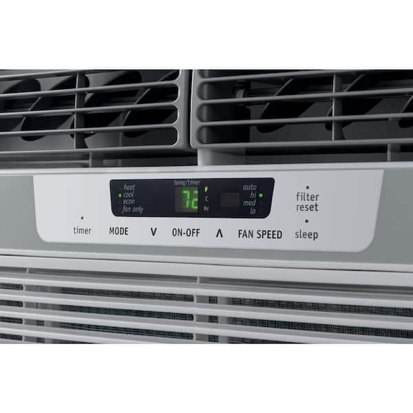 Frigidaire 8 000 Btu Window Mounted Room Air Conditioner With Supplemental Heat In White Ffrh0822re The Home Depot