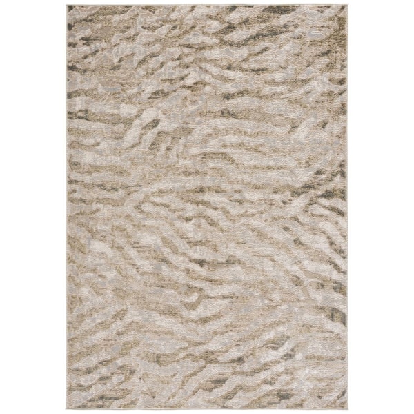 Madrid 4 ft. x 6 ft. Green/Gray Wave Area Rug