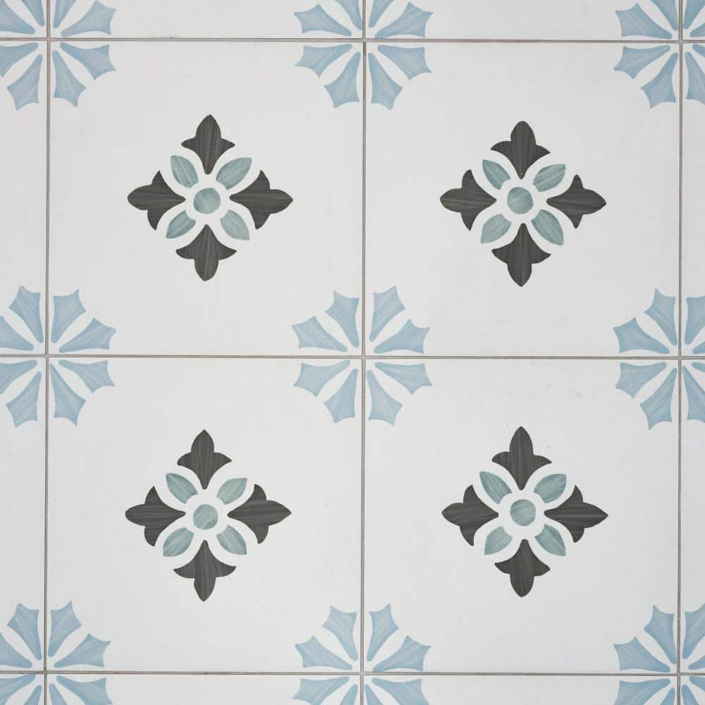 Aster Poppy Blue 8.77 in. x 8.77 in. Matte Porcelain Floor and Wall Tile (6.99 Sq. Ft./Case) -  Ivy Hill Tile, EXT3RD109267