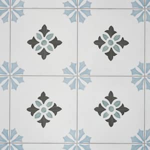 Aster Poppy Blue 8.77 in. x 8.77 in. Matte Porcelain Floor and Wall Tile (6.99 Sq. Ft./Case)