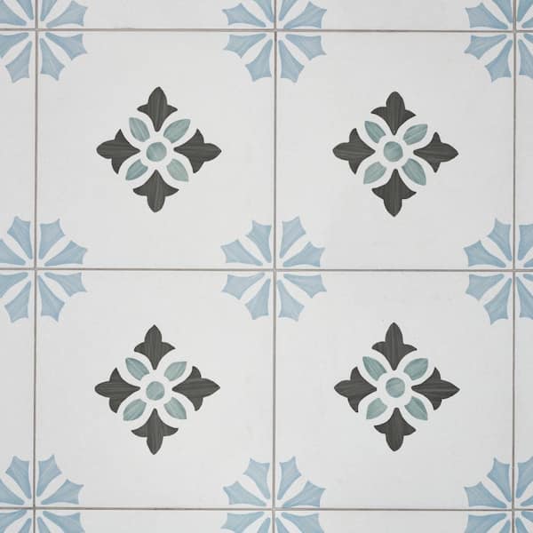 Ivy Hill Tile Aster Poppy Blue 8.77 in. x 8.77 in. Matte Porcelain Floor and Wall Tile (6.99 Sq. Ft./Case)