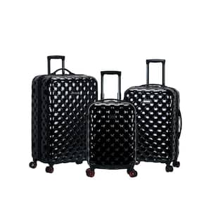 3-Piece Black Polycarbonate Luggage Set