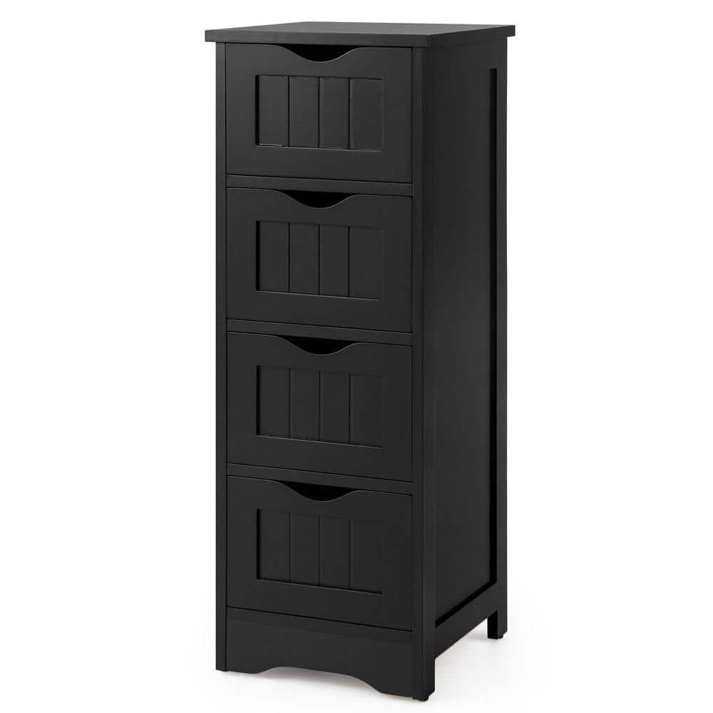 Freestanding 4-Drawer Bathroom Floor Cabinet 12 x 12 x 32.5 in. with Anti-Toppling Kit and Felt Pads price history on PriceWatchPro