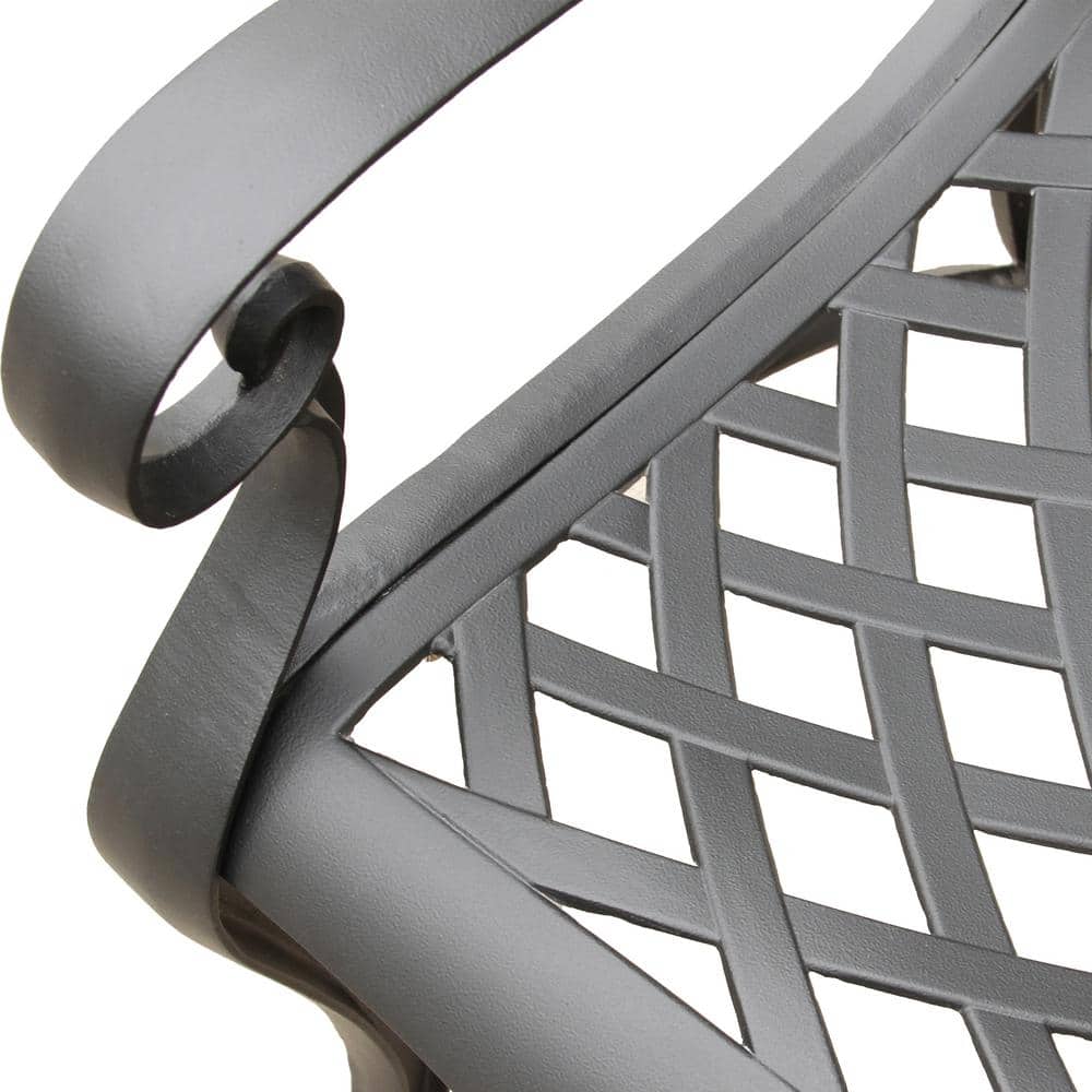 Ornate Black Cast Aluminum Outdoor Dining Chair
