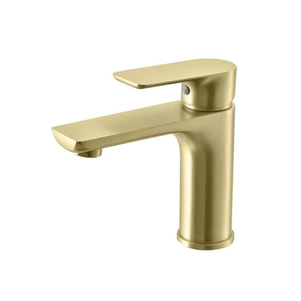 Unbranded Single Hole Single-Handle Bathroom Faucet in Brushed Gold