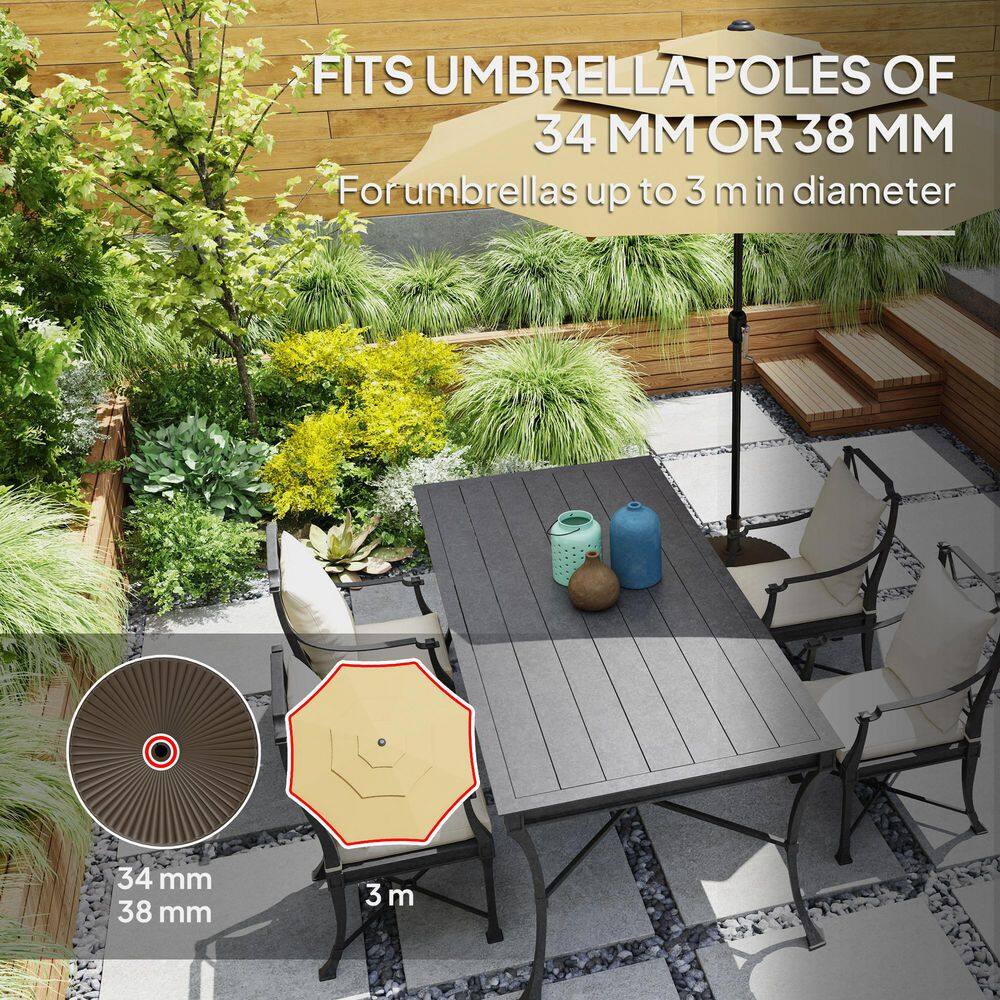 Brown Round HDPE Patio Umbrella Base Holder