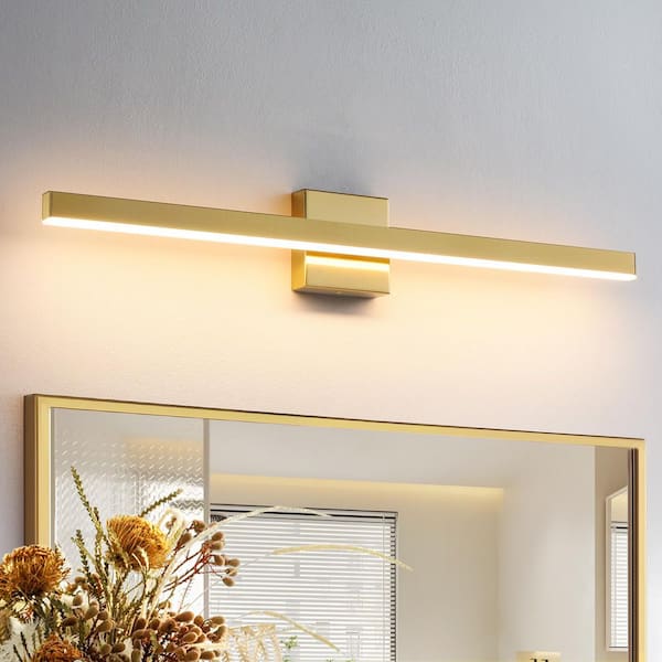 KAISITE 32 in. 1-Light Modern Bathroom Light Fixture Over Mirror Gold LED Vanity Light Bar With 24W Dimmable 5CCT Wall Sconce