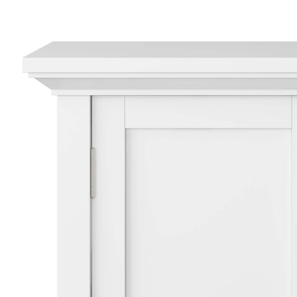 Redmond White Solid Wood Freestanding Office Cabinet with Adjustable Shelving
