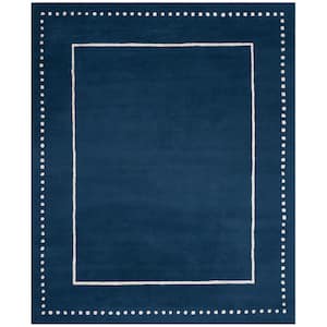 Bella Navy Blue/Ivory 9 ft. x 12 ft. Dotted Border Area Rug